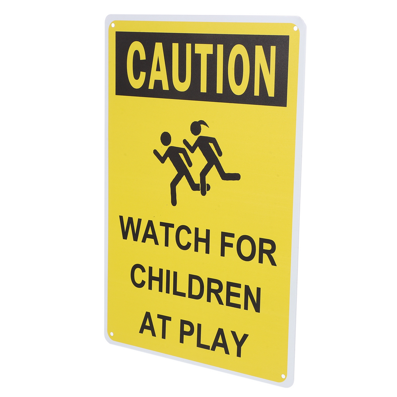 ساعة تسجيل بطيء للأطفال ، ملصق اللعب ، تحذير السلامة ، تحذير ، الشارع ، العشب ، الحي ، اللعب ، الفناء ، إشارة الطريق