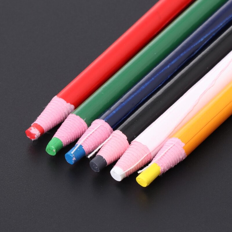 6 ألوان علامات للنسيج الزجاجي المعدني الصين الرسم البياني تقشر قلم الشمع الشحوم