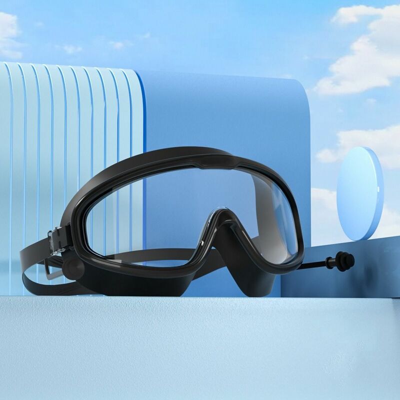 مكافحة الضباب نظارات السباحة الاطفال عرض واسعة مع سدادات السباحة نظارات HD مقاوم للماء السباحة نظارات السباحة أدوات