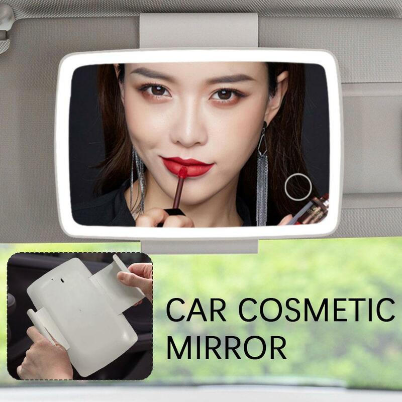مرآة زينة للسيارة للنساء والفتيات ، سطوع 3 سرعات ، مرآة عالية الدقة ، مرآة مستحضرات التجميل ، لوحة حاجب الشمس ، إكسسوارات السيارة الداخلية ، M5L1