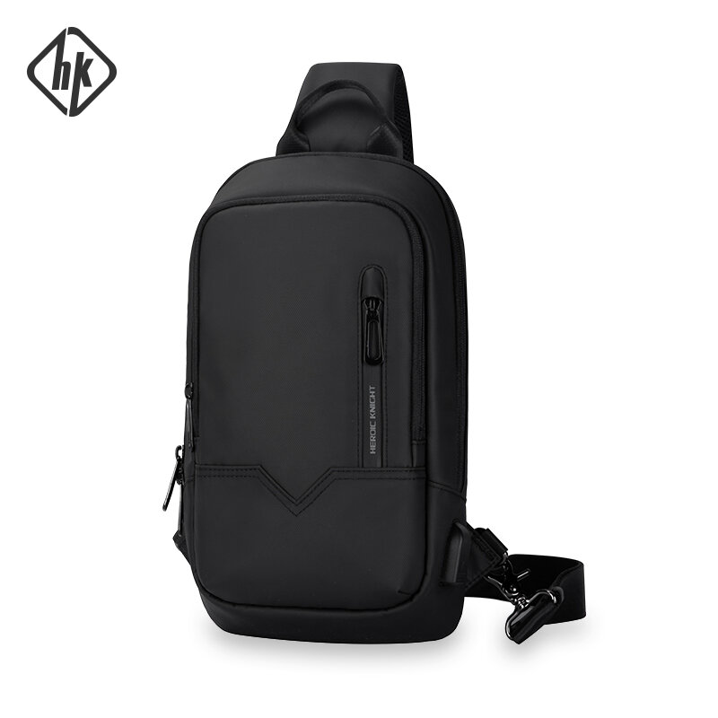 حقيبة الصدر للرجل حقائب كروسبودي مقاوم للماء متعددة الوظائف الرجال محفظة حقيبة ل 9.7 بوصة باد حقيبة USB السفر الرياضة حقائب الكتف