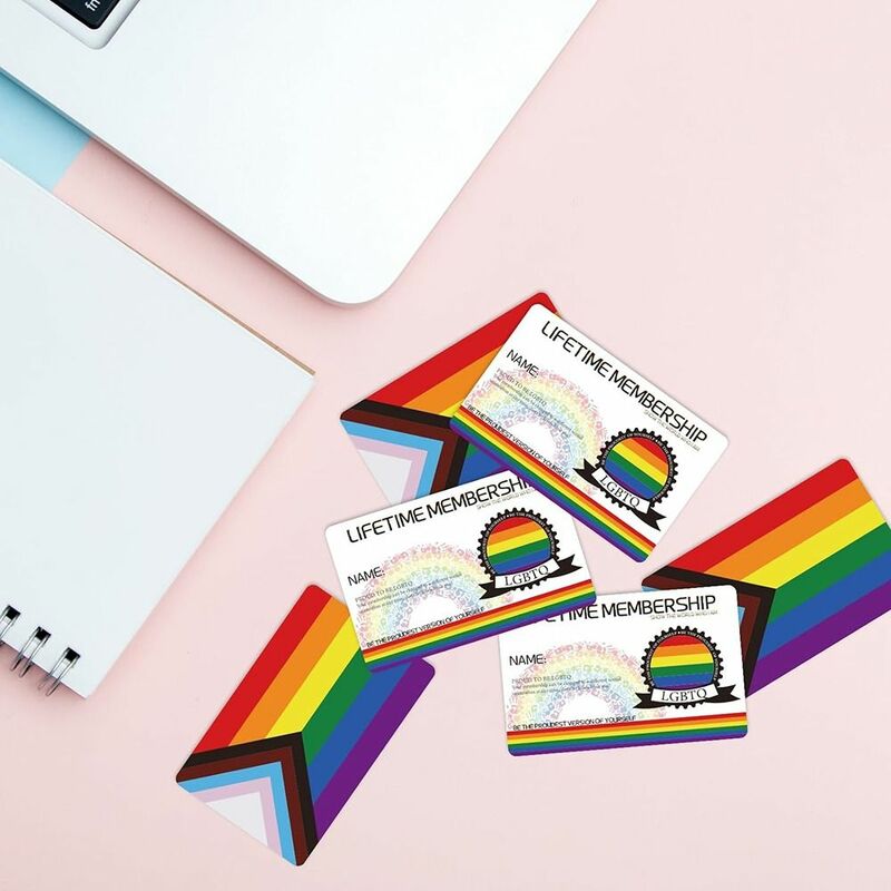 بطاقة عضوية Lgbt مخصصة ، بطاقة فخر مثلي الجنس قوس قزح ، مقاومة للماء Lgbt ID Ca ، هدايا الموضة