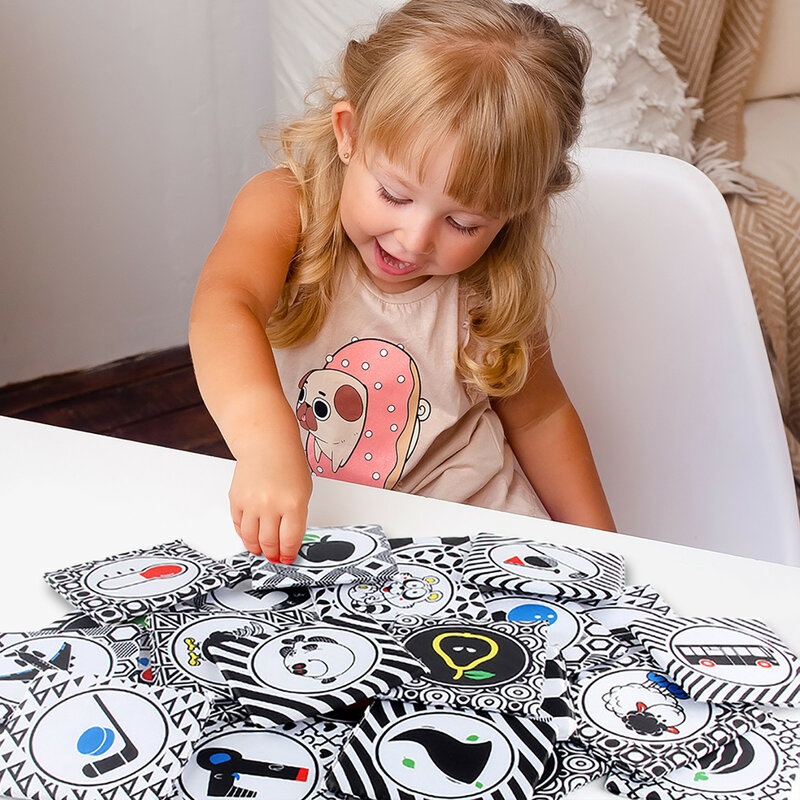 كتاب قماش محمول للأطفال الصغار ، ذكاء الطفل ، مجموعة بطاقات الأبجدية الممتعة ، أبيض وأسود ، ألعاب تعليمية في وقت مبكر ، مجموعة هدايا الرضع