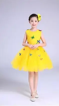 فستان أميرة ساري منفوش للفتيات ، ملابس أداء للأطفال ، زي رقص ، أجنحة فراشة ، فتيات رياض الأطفال