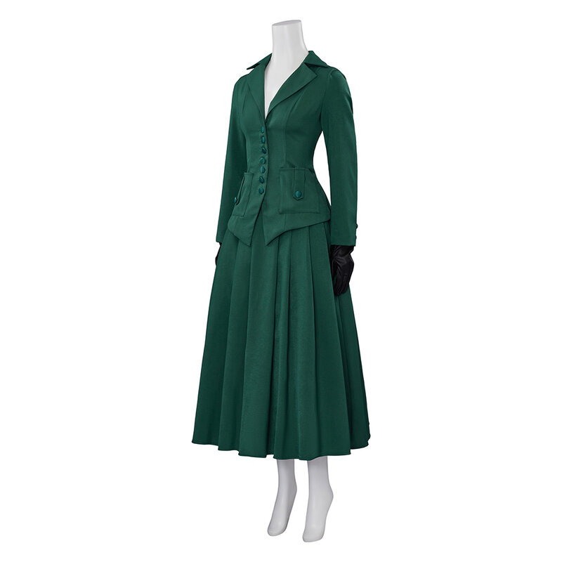 Ariadne Oliver تأثيري زي للنساء ، ملابس حفلة الهالوين ، فيلم يطارد في فينيسي ، Tina Fey Fantasy ، بدلة فستان خضراء