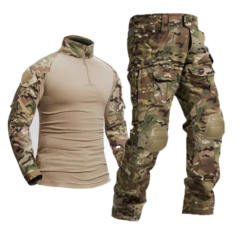 قمصان Airsoft لكرات الطلاء ملابس العمل العسكرية للتصويب قمصان تكتيكية قتالية مموهة سترات الركبة السراويل بذلات الجيش