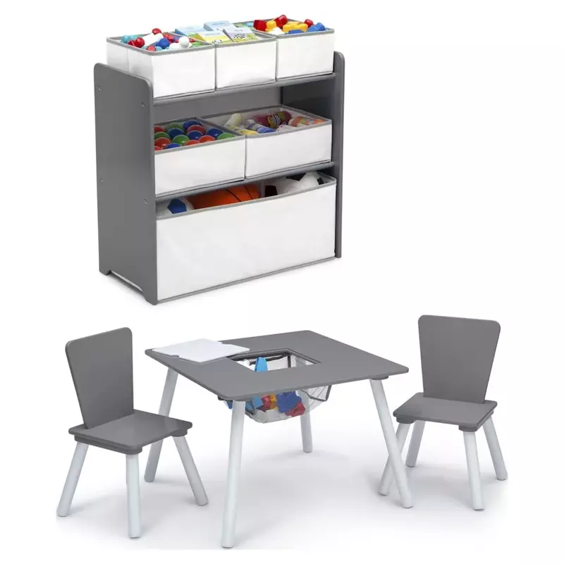 دلتا-طقم غرفة لعب للأطفال ، طفل صغير ، رمادي ، أبيض ، 4 قطعة