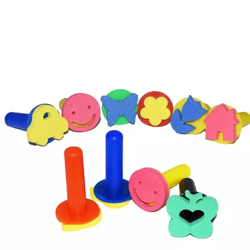 3 قطعة الاطفال رسم مجموعة ألعاب Sponge بها بنفسك الإسفنج فرشاة الرسم الإسفنج ختم Seals الأختام تعلم ألعاب تعليمية للأطفال الفن الحرفية