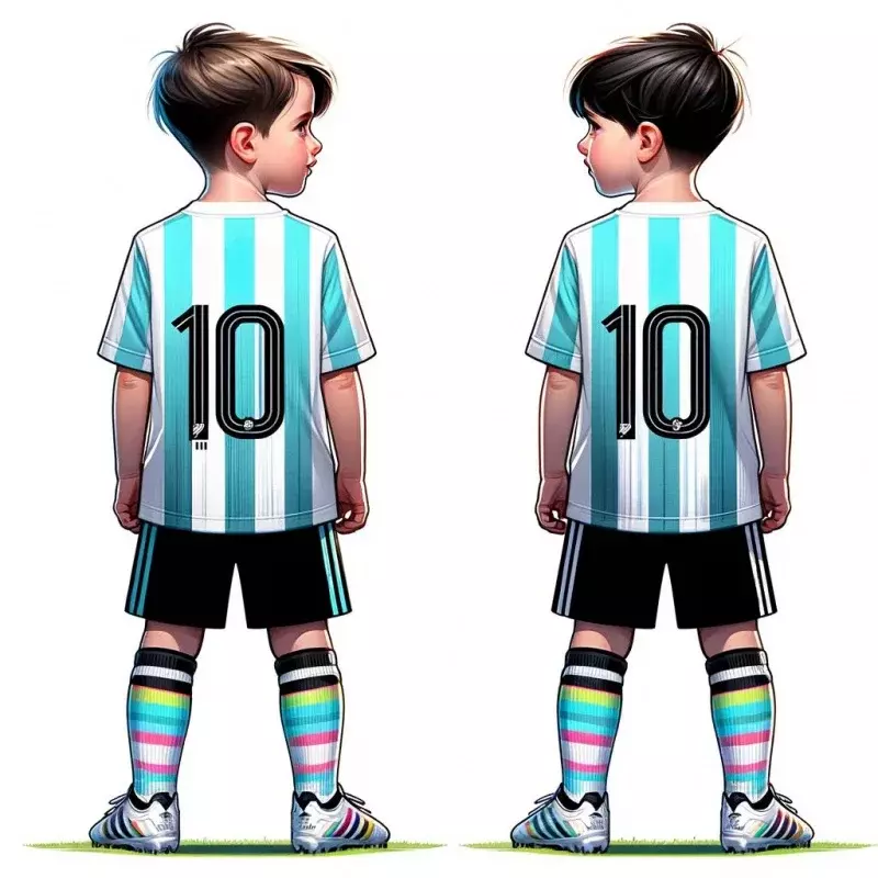 طقم قميص ميسي لكرة القدم للأطفال ، Mbappe ، بدلة رياضية لكرة القدم ، S ، طراز جديد ، 3-7 # ، 10 # قميص بأكمام طويلة