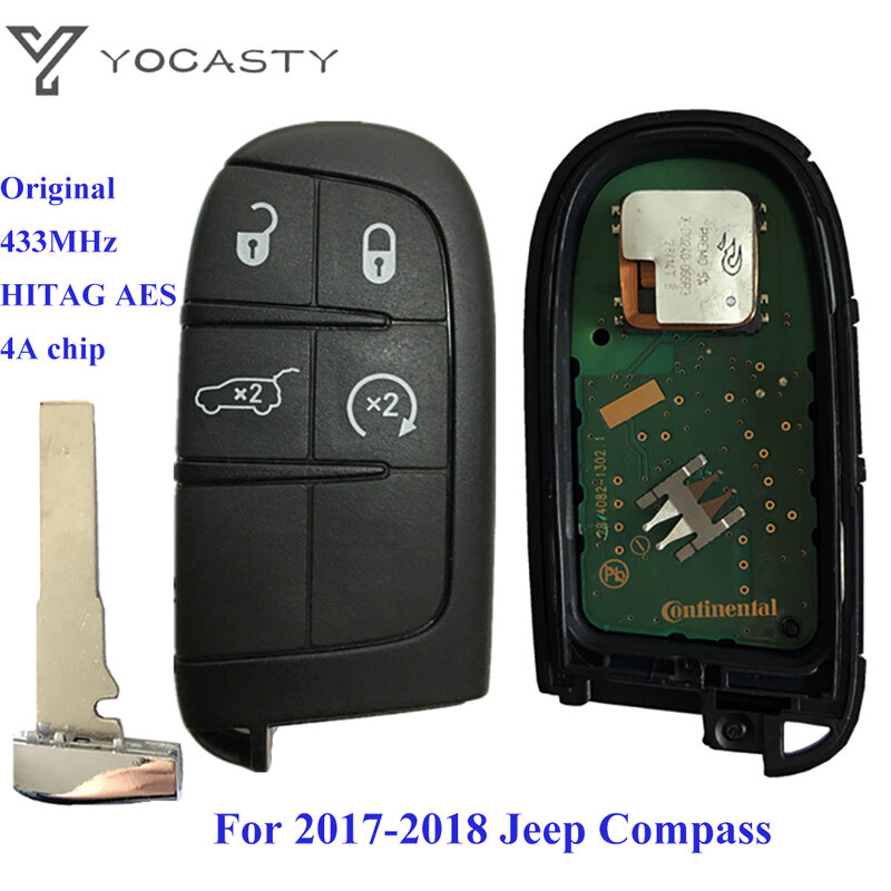 YOCASTY M3N-40821302 الأصلي 2 أزرار الذكية مفتاح التحكم عن بعد ل 2017 2018 جيب البوصلة 433 ميجا هرتز 4A رقاقة بدون مفتاح SIP22 شفرة