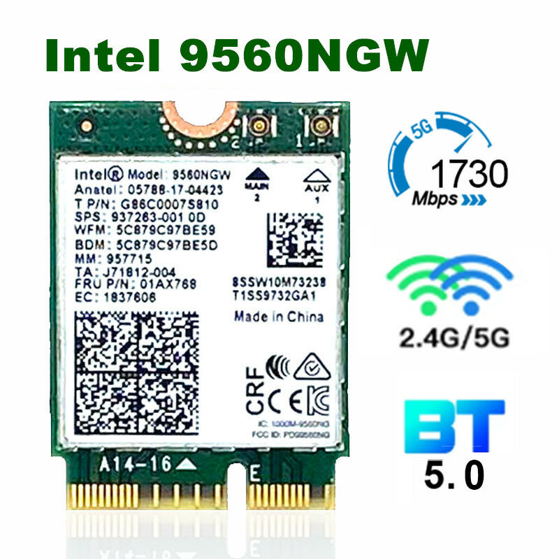 إنتل 9560NGW 5G بطاقة واي فاي ثنائي النطاق 802.11ac M.2 Cnvi واي فاي بلوتوث محول للكمبيوتر