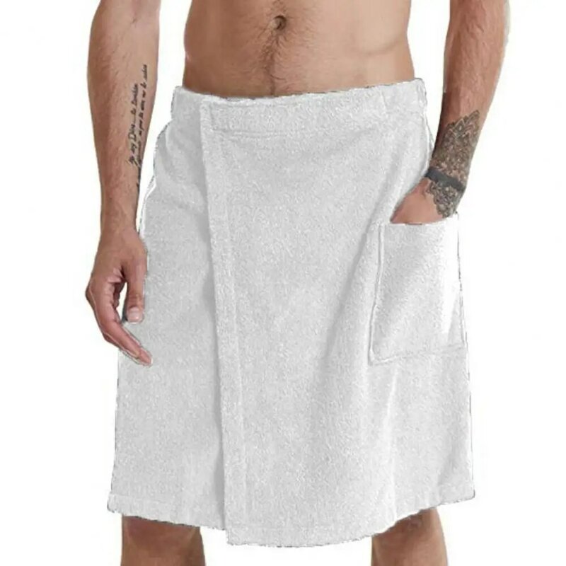 رداء حمام رجالي منشفة قابلة للتعديل مرونة الخصر ملابس منزلية رداء نوم جيب الرياضة في الهواء الطلق السباحة الصالة الرياضية سبا منشفة Velcros البضائع