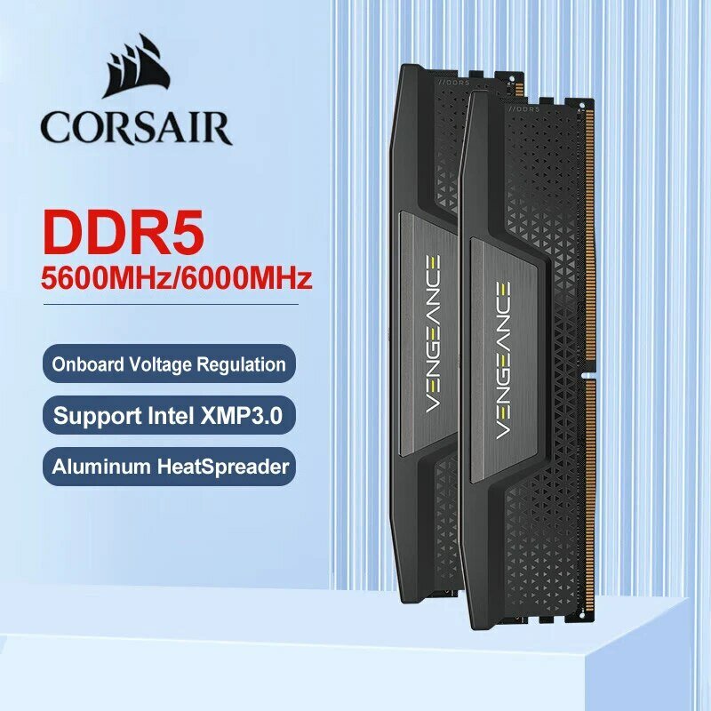 ذاكرة كمبيوتر متوافقة مع CORSAIR VENGEANCE DDR5 RAM 16GB MHz MHz MHz MHz Intel XMP ICUE-أسود