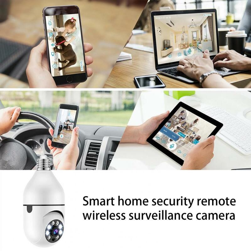 لمبة كاميرا موثوقة متعددة الوظائف اللاسلكية واي فاي اتصال E27 لمبة السيارات تتبع كاميرا IP للمنزل