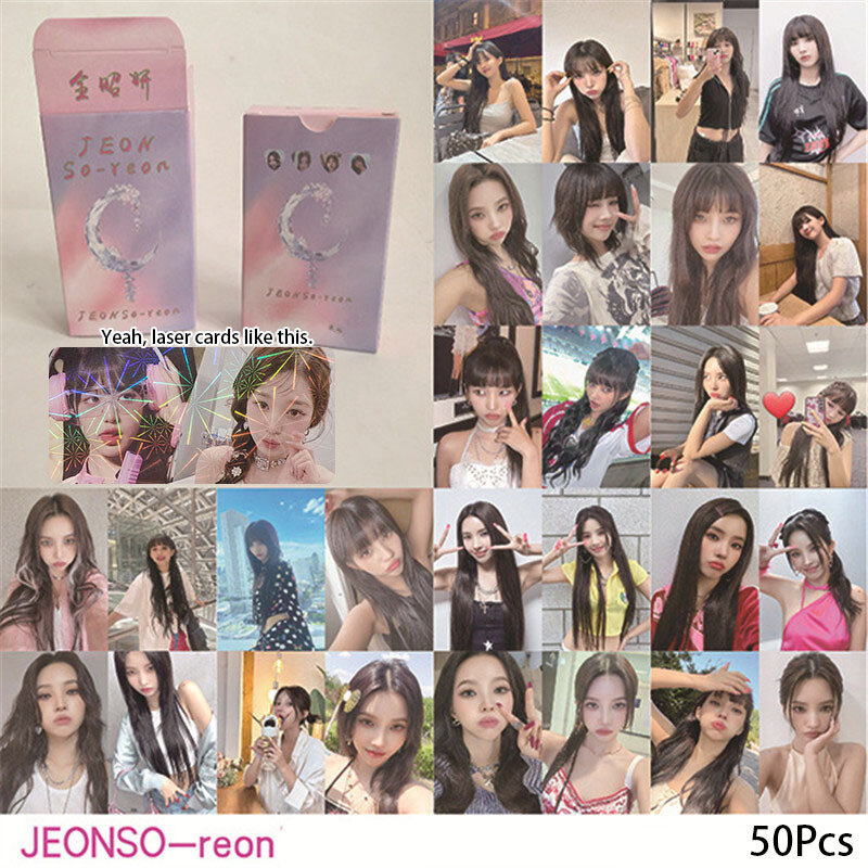 ألبوم جديد Kpop GIDLE بطاقة Lomo ، بطاقة صورة ، بطاقة بريدية ليزر ، أغنية Yuqi Minnie Zhao Meiyan Ye Shuhua Quan Zhaoyan ، 50 لكل مجموعة