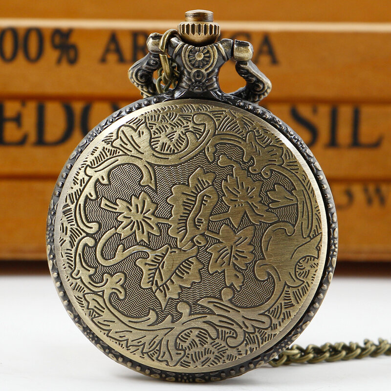 عادي رومانسية الفن بوي ساعة الجيب كوارتز حركة قلادة ساعة مع فوب سلسلة هدية relojes دي bolsillo