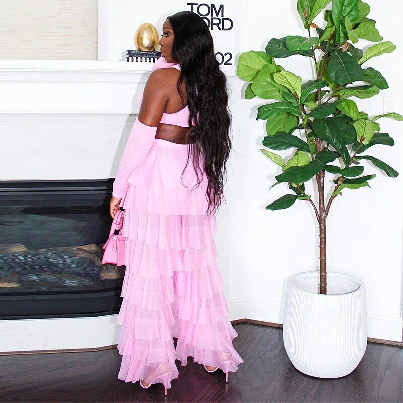 قطعتين مجموعة أفريقيا الملابس الأفريقية الجديدة Dashiki موضة الوردي زهرة دعوى بلوزات وسراويل السراويل الطرف للنساء وتتسابق