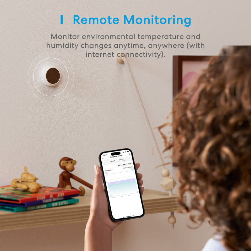 جهاز استشعار درجة الحرارة الذكية من Meross HomeKit مزود بالواي فاي جهاز استشعار الرطوبة جهاز كشف الرطوبة في الأماكن المغلقة جهاز مراقبة عن بُعد يدعم أجهزة Google smartthing من Alexa