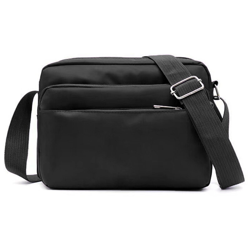 حقيبة كتف واحدة سوداء متعددة الطبقات ، سلسلة أحرف إكليل بسيطة للترفيه ، تخزين بنمط الطباعة ، حقيبة سفر