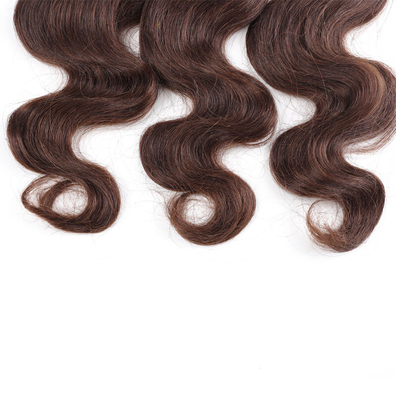 شعر مموج حزم 100% نسج على شكل شعر إنسان اللون الطبيعي #4 براون شعر ريمي تمديد 1/2/3 قطعة النسيج الملون