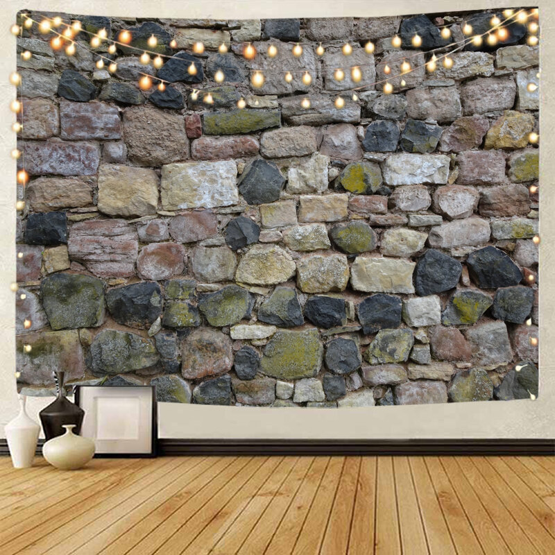 زخرفة خلفية جدار من الطوب ، نسيج حائط حجري جميل ، ديكور منزلي