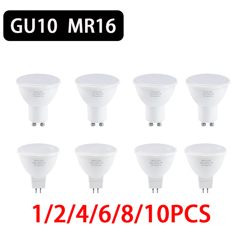 1/2/6/10 قطعة LED بقعة ضوء GU10 LED لمبة 12 واط 9 واط 6 واط 3WLED مصباح 220 فولت الأضواء MR16 7 واط Lampada GU5.3 الذرة ضوء لمبة gu 10 أمبولة