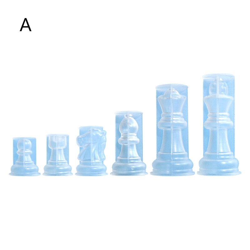 مجموعة قوالب الشطرنج من السيليكون الراتنج من MXME مجموعة قوالب كبيرة لقطعة الشطرنج