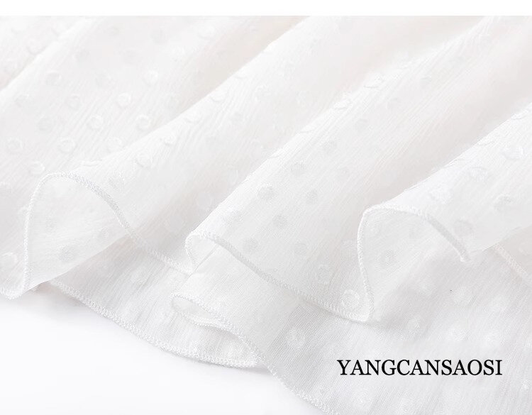 تنورة نسائية أرجوحة من الجاكار الحريري من Shunyu ، ذات طبقات مزدوجة ، أبيض ، كبير ، غير مقسم ، خصر مرن ، كاجوال ، صيف ، جديد ،