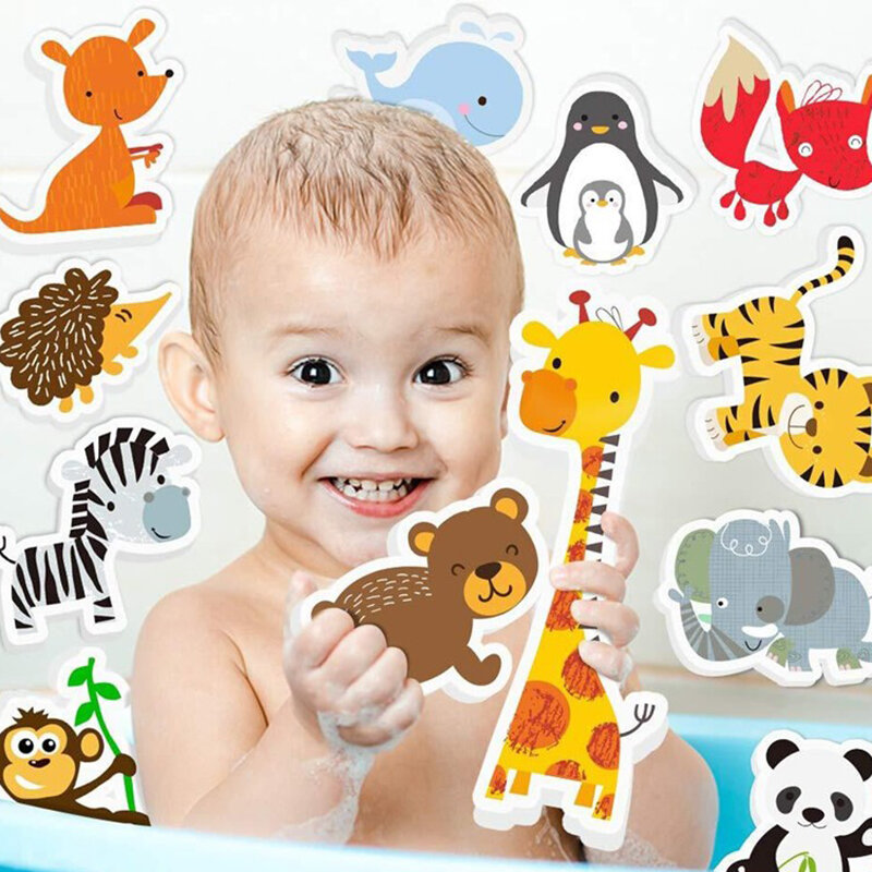 ألعاب الحمام التعليمية المبكرة للطفل ، لينة إيفا لصق ، لتقوم بها بنفسك الألغاز اللعب ، ملصق الحيوان ، ألعاب حمام المياه ، 0-12 أشهر ، 1 سنة