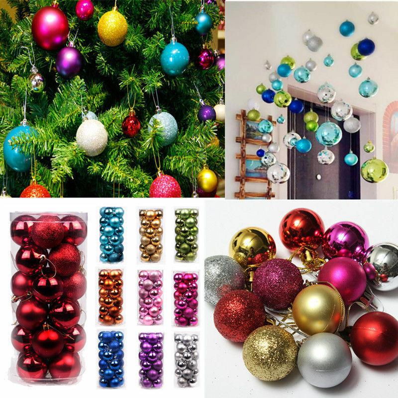 New Product Christmas Decoration Ball, A Box Of 24pcs Shatterproof Christmas Ball Pendant, Decorations For Holiday Parties