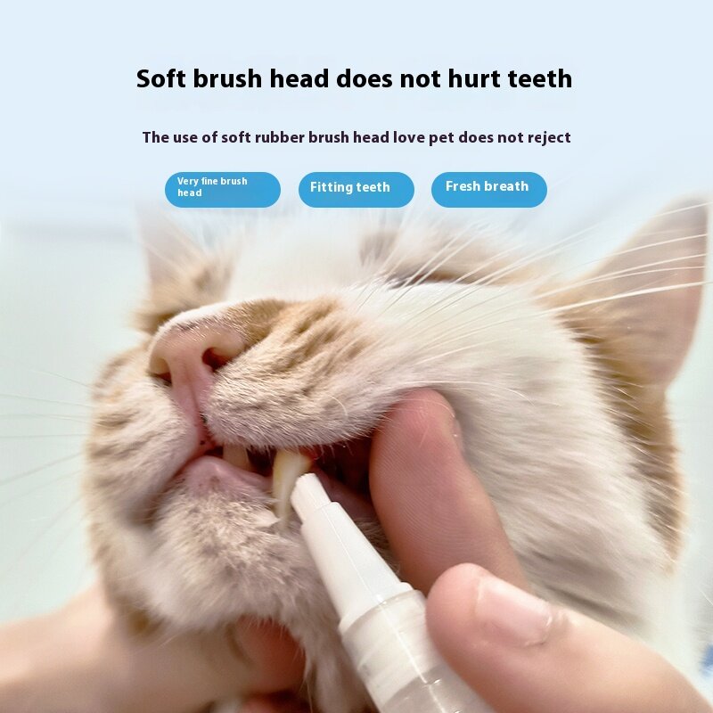 قلم معجون فرشاة أسنان الحيوانات الأليفة ، تنظيف الأسنان ، التنفس المنعش ، سهل الاستخدام ، فرشاة أسنان القط ، ملحقات فرشاة الأسنان