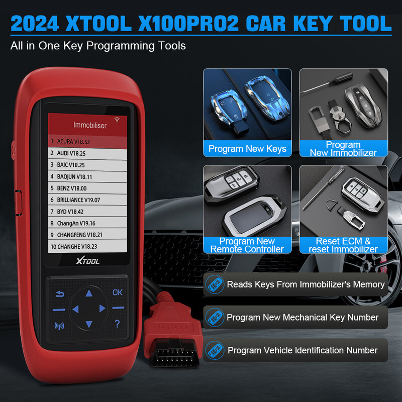 مبرمج مفاتيح السيارات Pro 2 ، أدوات تشخيص السيارة IMMO ، ماسح تشخيص أعطال السيارات OBD2 مع محول EEPROM ، تحديث مجاني