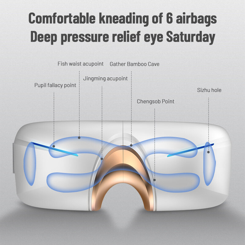 جديد ذكي للطي العين مدلك بلوتوث الساخن ضغط العين حامي قابلة للشحن العين مدلك ضغط الهواء حامي العين
