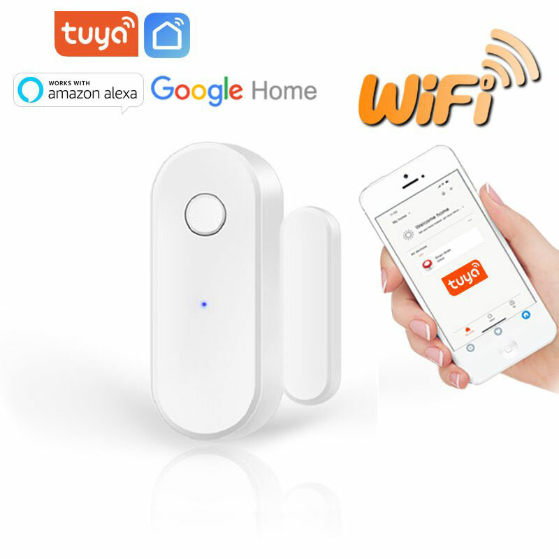 Tuya-جهاز استشعار باب WiFi ذكي ، أجهزة كشف مفتوحة ومغلقة ، جهاز إنذار منزلي ، متوافق مع أليكسا ، جوجل هوم ، تويا App
