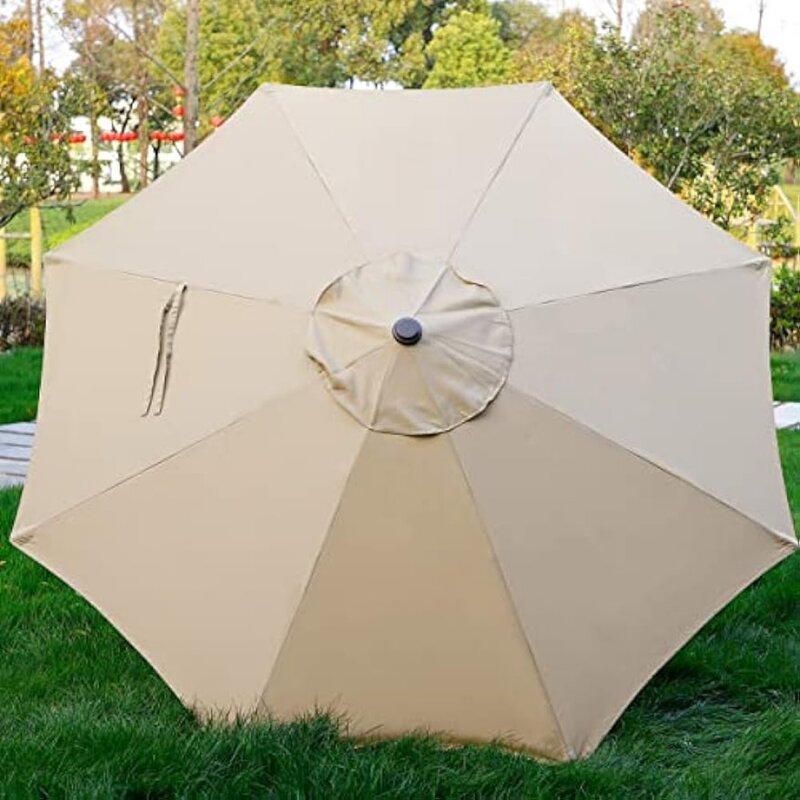 Blissn-مظلة فناء السوق في الهواء الطلق مع زر الضغط ، والميل كرنك ، 8 الأضلاع (تان) ، قطب الألومنيوم قوي ، متوفر في 9 في