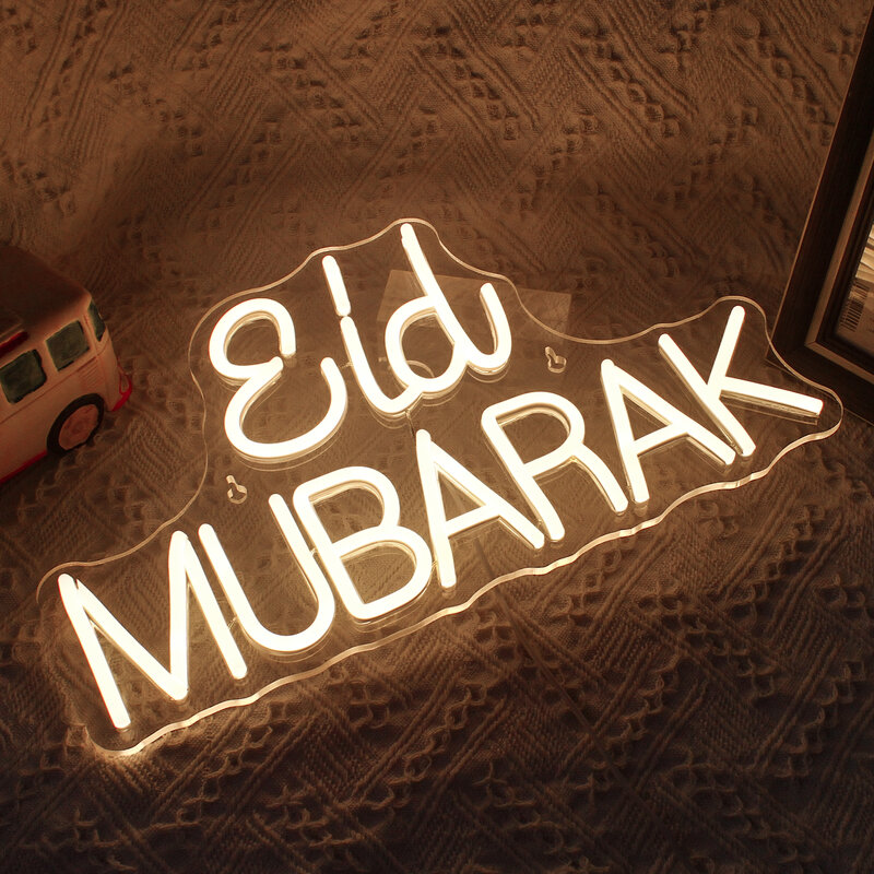 أضواء LED نيون عيد مبارك ، رسالة رمضان ، ديكور الغرفة ، غرفة النوم ، حفلة المنزل ، مهرجان ، تضيء ، تنهد ، USB ، فن ، مصباح حائط