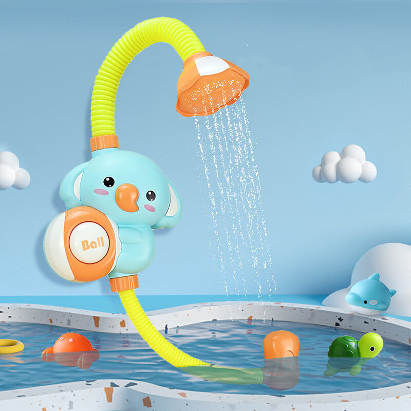 الكهربائية الفيل دش لعب الاطفال الطفل حمام رذاذ صنبور المياه خارج حوض الاستحمام الرش قوي شفط كأس