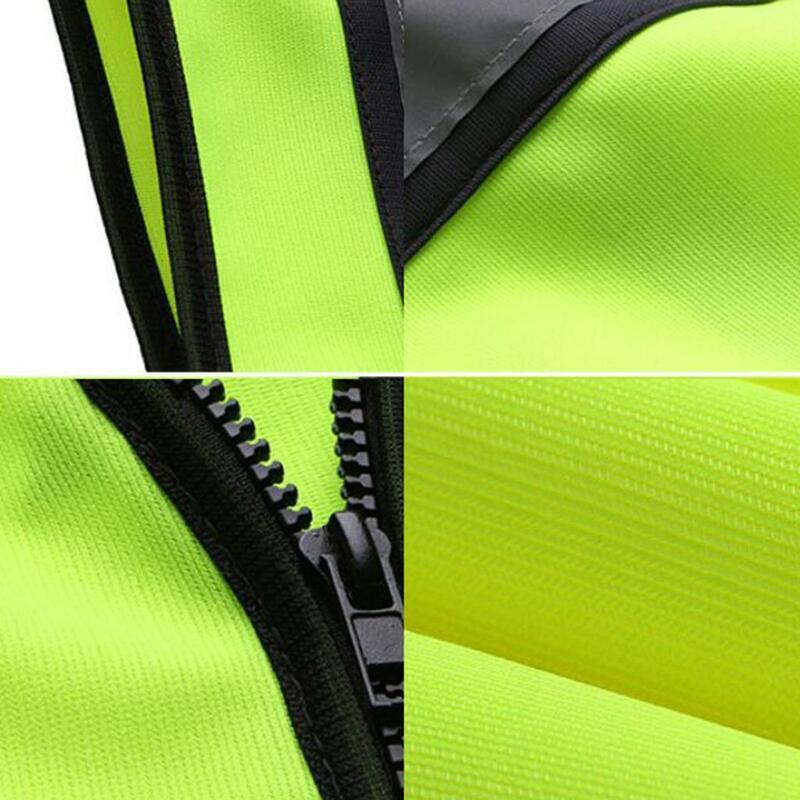 High Visibility Vest with Pockets, Reflective Strips and Zipper