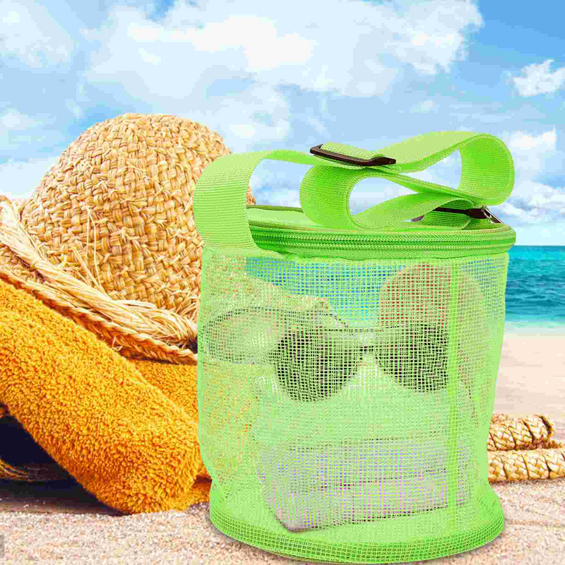 حقيبة الشاطئ البلاستيكية المحمولة ، أكياس القماش الخشن للسفر ، الصدف العملي ، الطفل ، شبكة