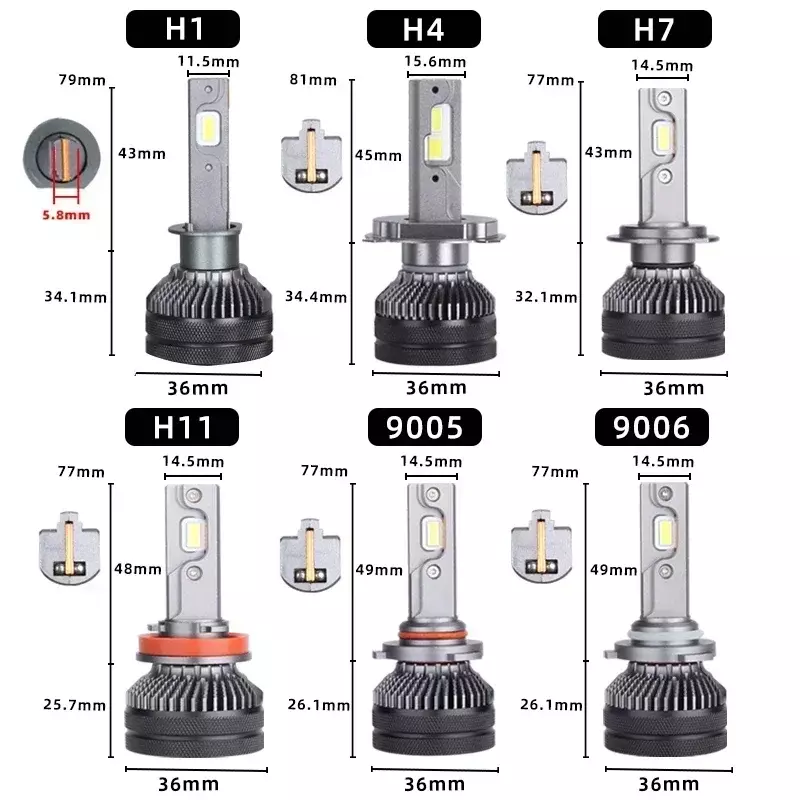 دانك نايت مصباح سيارة أنبوب نحاسي مزدوج بأضواء ليد, مصابيح سيارات K5C، لون 4300 درجة كلفن، استطاعة 110 واط، 3000 كلفن، متوافقة مع أضواء سيارات نوع H1، H11، HB3، 9005، HB4، 9006، H7، H4