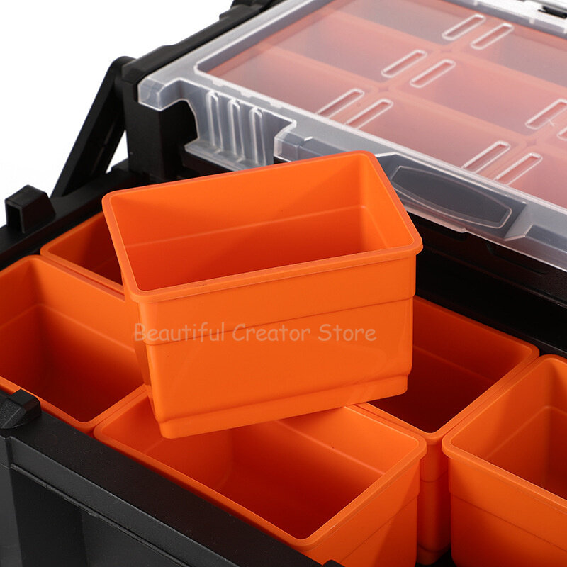 صندوق تخزين قطع الغيار المحمولة ، منظم مسامير الأجهزة ، حافظة أدوات متعددة الشبكة ، صندوق أدوات المقصورة للميكانيكا