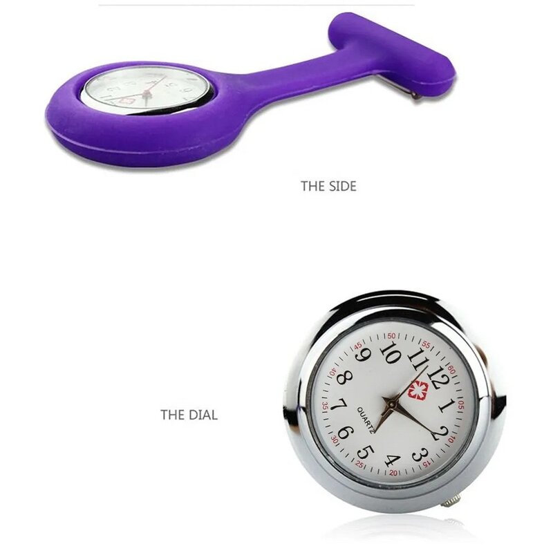 ساعة جيب سيليكون مع بروش ، صغيرة ورائعة ، حزام ثابت ، بطارية مجانية ، ممرضة ، جديدة ، 2023