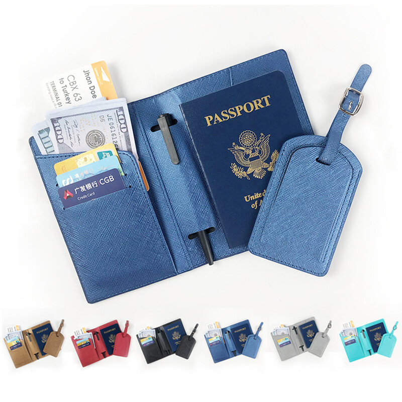 اسم مخصص غطاء جواز السفر ، مجموعة علامة الأمتعة ، تذكرة جلدية سافيانو بو ، حامل جواز السفر ، تخصيص رسائل السفر المحفظة ، والأزياء