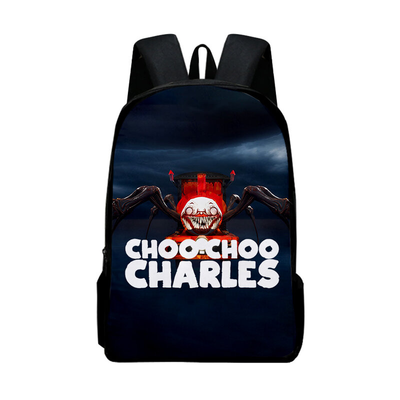 حقيبة ظهر مدرسية من Choo-Choo Charles Merch حقيبة سفر من قماش أكسفورد اللطيف للموسيقيين حقيبة بتصميم حزام كتف قابل للتعديل