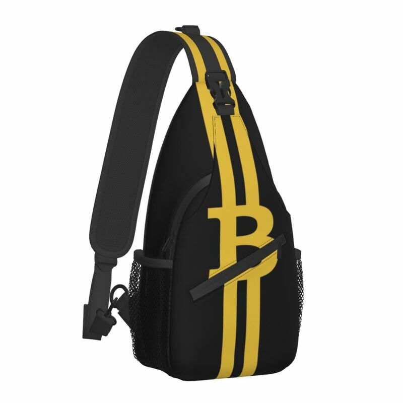 Blockchain العملة الرقمية بيتكوين الرافعة الصدر حقيبة كروسبودي الرجال عادية BTC Cryptocurrency حقيبة ظهر تحمل على الكتف للمشي