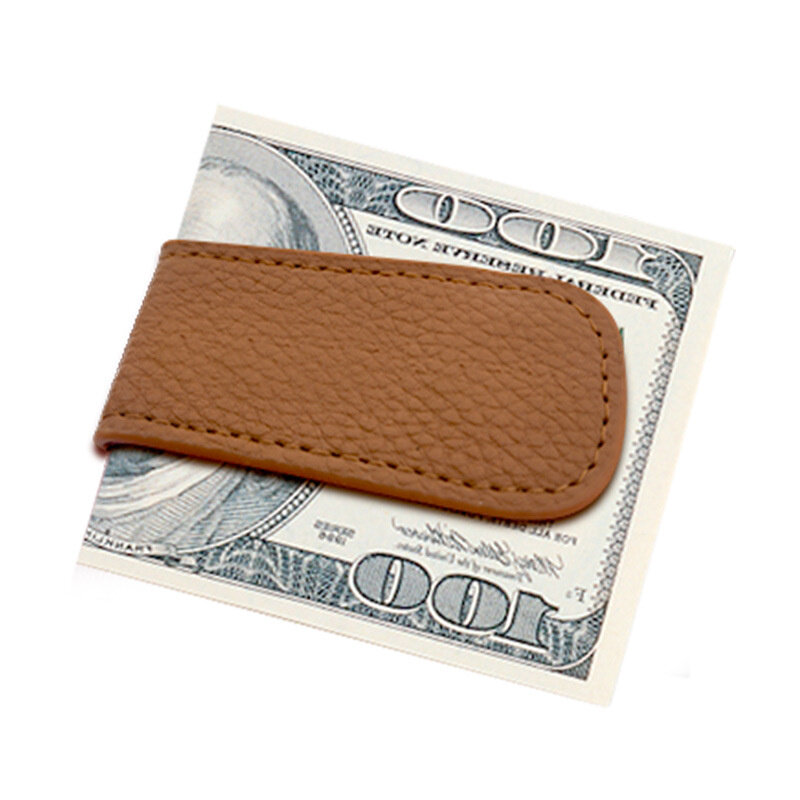 بولي Leather الجلود المغناطيسي المال كليب متعددة الوظائف المحمولة حامل بطاقة الأعمال ضئيلة للجنسين غطاء جواز سفر صغيرة الرجعية جيب المحفظة