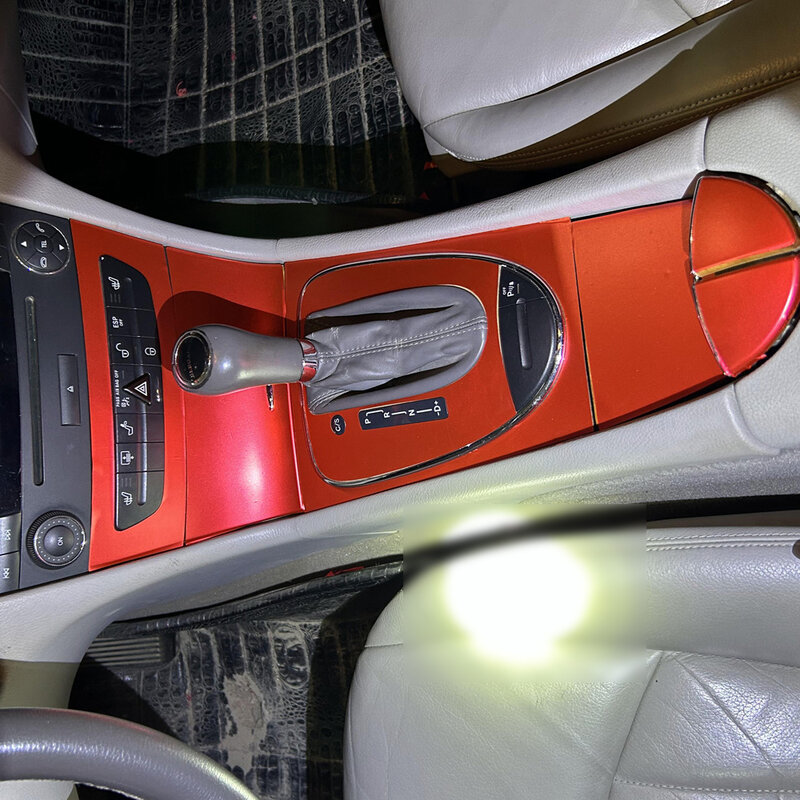 سيارة التصميم 5D ألياف الكربون سيارة الداخلية مركز وحدة التحكم تغيير لون صب ملصق الشارات لمرسيدس E Class W211 2003-2008