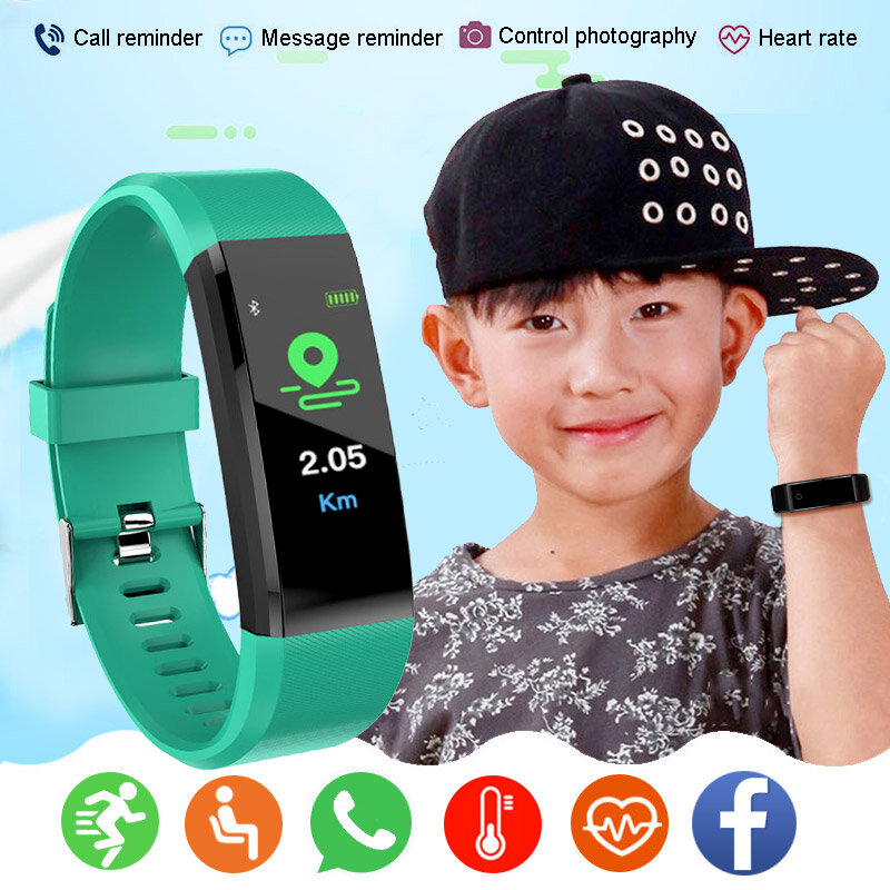 سيليكون الاطفال ساعة ذكية الأطفال Smartwatch جهاز تعقب للياقة البدنية للبنين بنات ساعة ذكية الرياضة مقاوم للماء الطفل الذكية ساعة