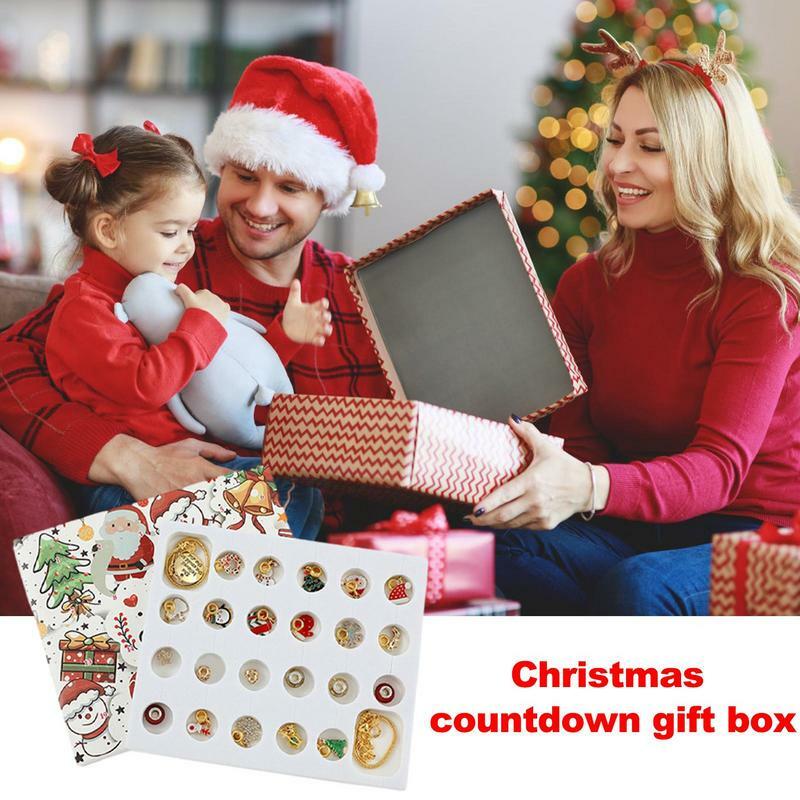 عيد الميلاد مجيء التقويم للفتيات ، العد التنازلي سوار هدية صندوق ، لتقوم بها بنفسك طقم صنع المجوهرات