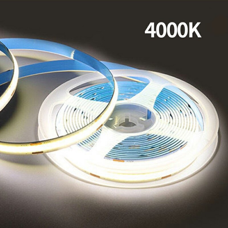 ذاتية اللصق Cob LED ضوء الشريط ، شريط مرن ، 320 مصابيح ، 12 فولت ، 3000K ، 6000K ، عالية الكثافة ، DIY بها بنفسك الإضاءة للمنزل